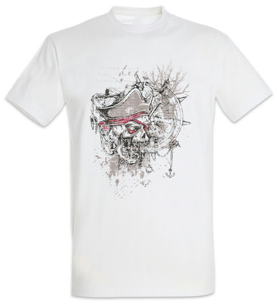 Пиратский капитан череп и корабельный штурвал футболка пиратский Segler Totenkopf