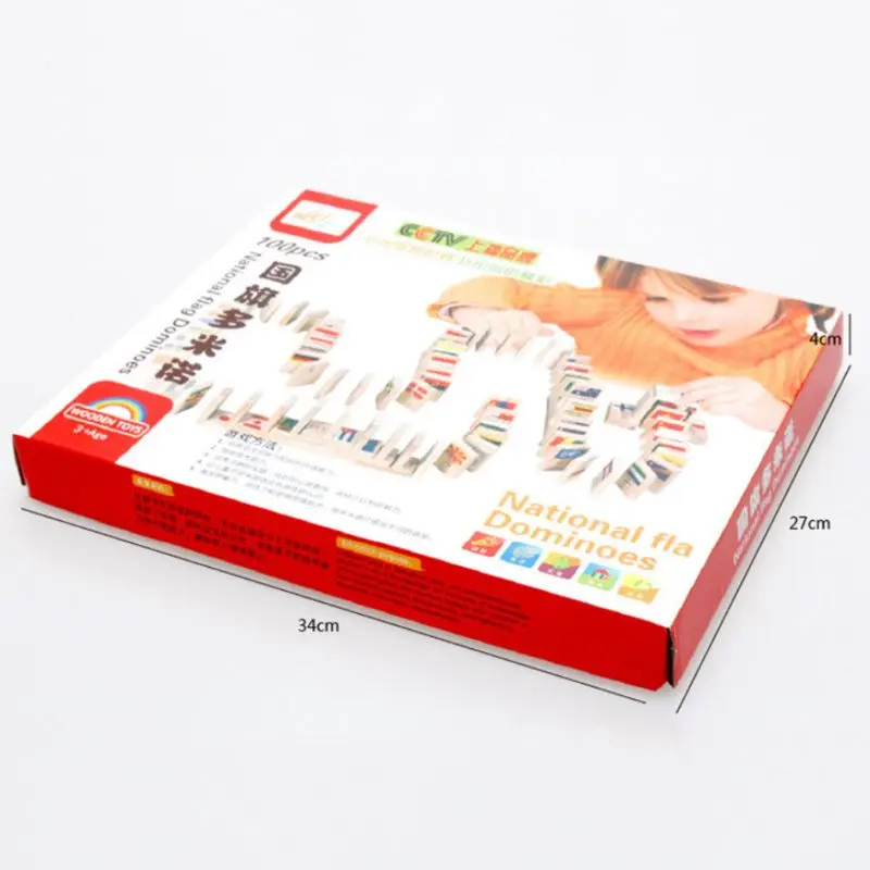 

Wooden National Flag Domino Building Blocks Set Geography Early Educational Toys Kids Gift