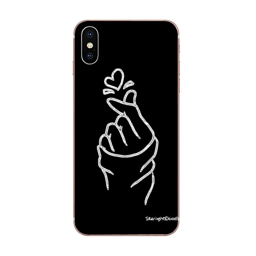 Мягкий чехол Мобильный милый корейский палец сердце для huawei Honor mate 7 7A 8 9 10 20 V8 V9 V10 G