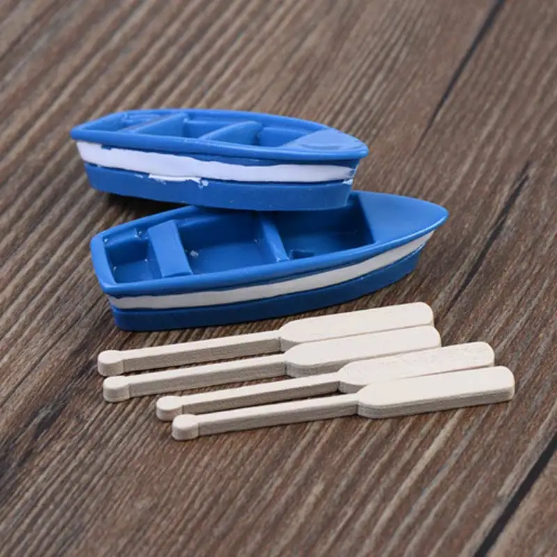 Горячие ремесла Тоторо Лодка Деревянные кванты весла кукольный домик сад море