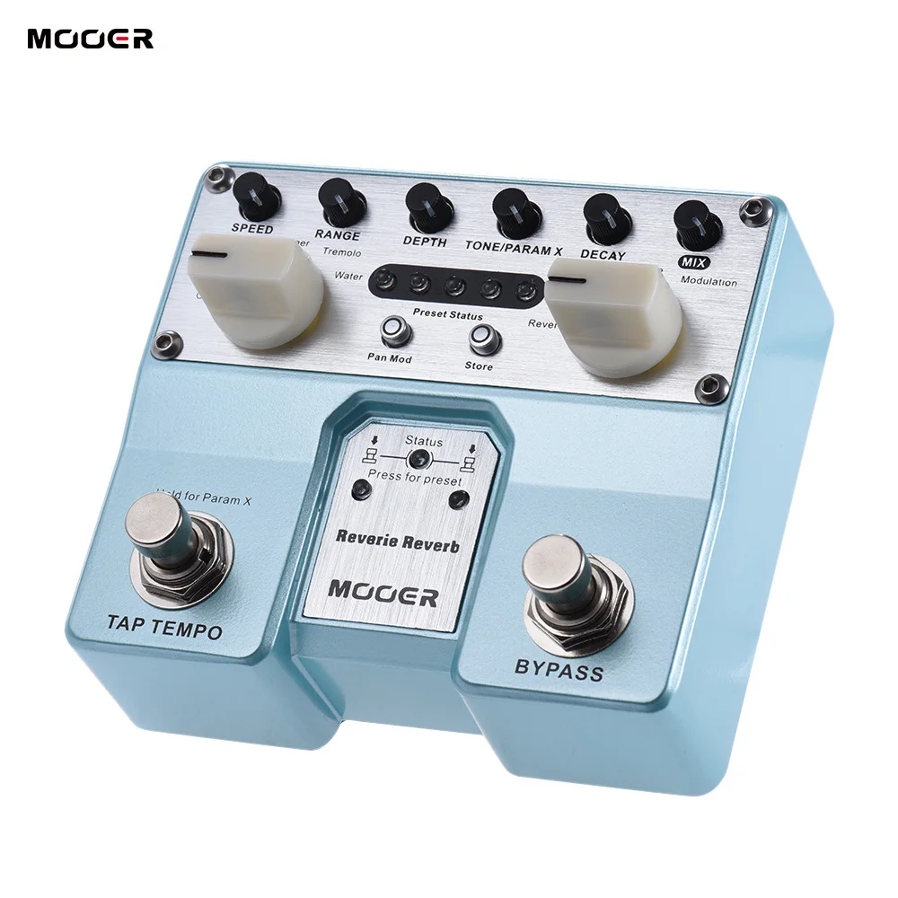

MOOER Reverie Reverb Guitar Effect Pedal 5 Reverberation Modes 5 Enhancing Effects with Two Footswitch Guitar Pedal guitar parts