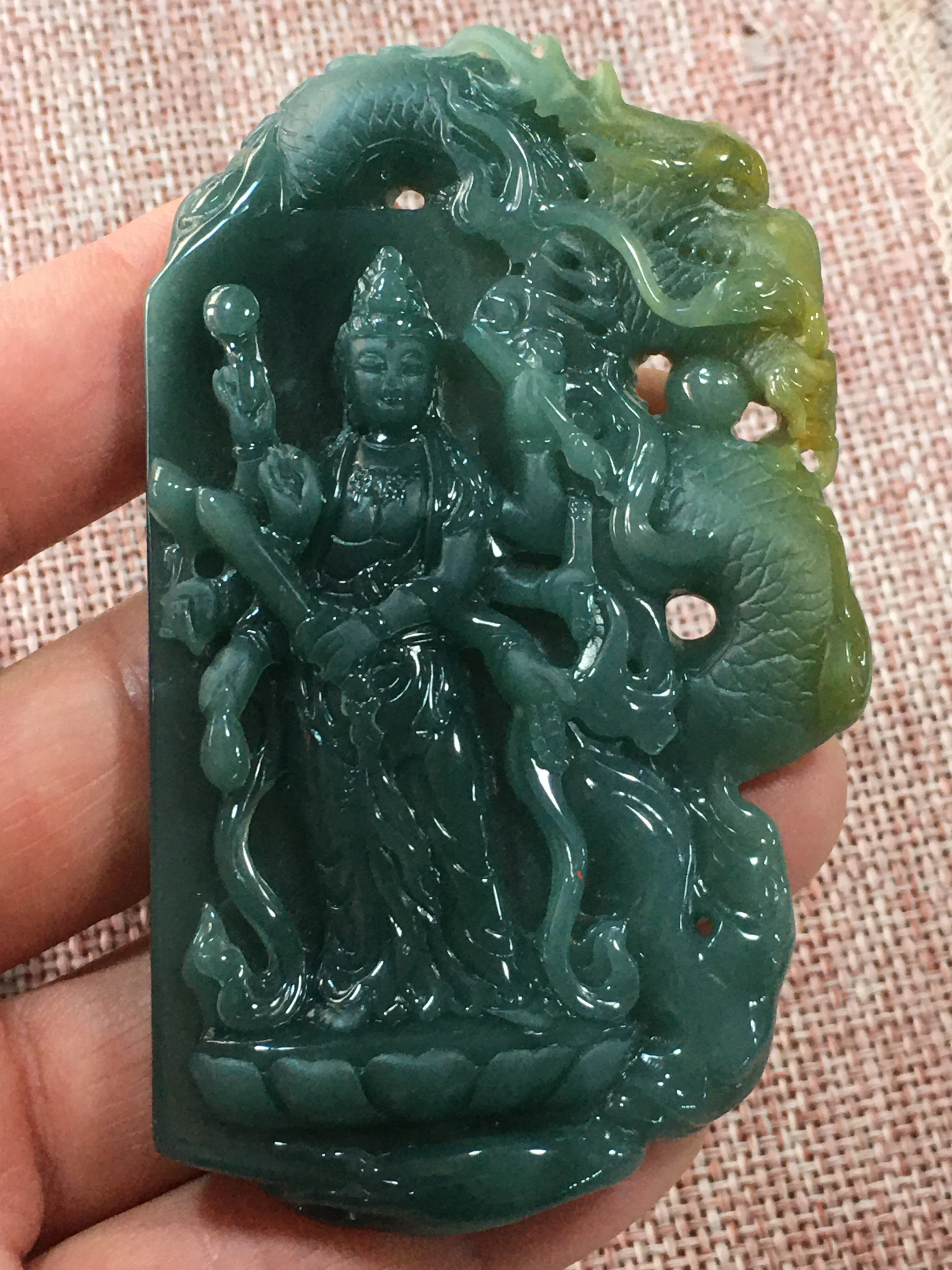 

Natural Myanmar jade 7A HandCarved Buddha guan yin jadeite jade green jade pendant jade necklace pendants jewelry necklaces men