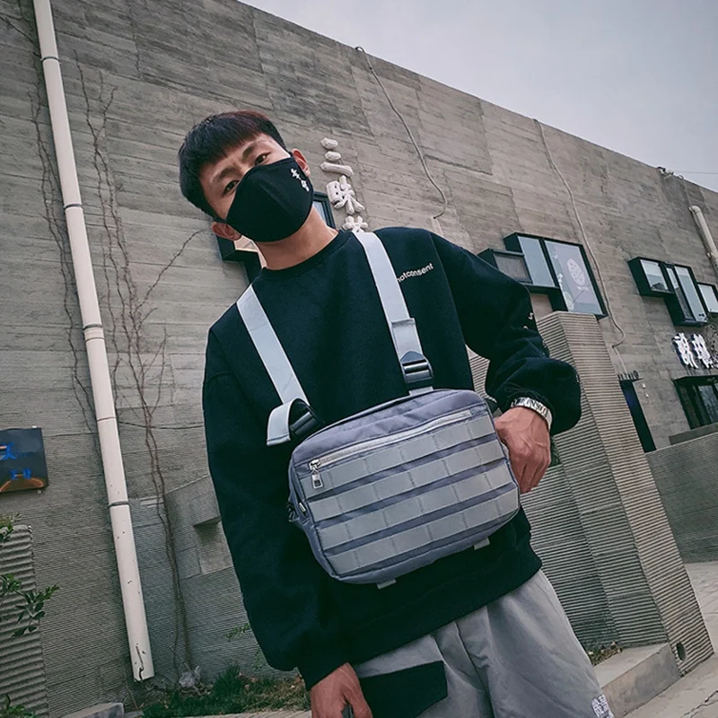 Нагрудная сумка с регулируемым карманом в стиле хип-хоп Уличная функциональная