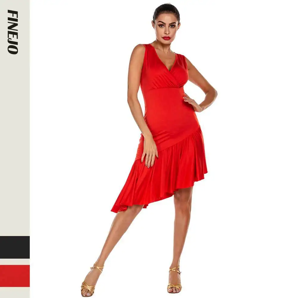 2020 New Sexy Woman Latin Dance Dress Adult Ballroom Big Swing Skirt High Qualitysalsa Tango Wear Costume Stage | Тематическая