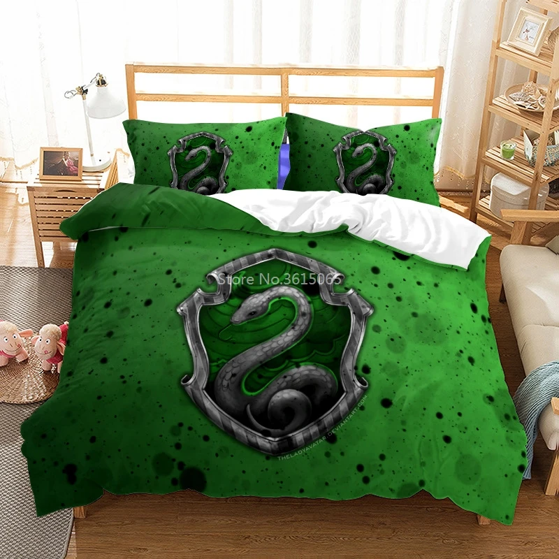 Magic School Snake Printed Duvet Cover Set Pillowcase 3d Potter Bed Linen Bedclothes Europe/Australia/USA Twin Queen King Size | Дом и сад