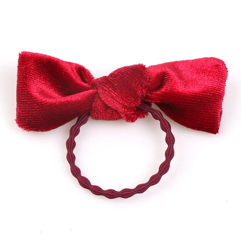 Зимние меховые шарики эластичные волосы веревки бархат бант галстуки милый