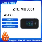 Оригинальный портативный Wi-Fi роутер, модель ZTE MU500MU5001, Мобильная точка доступа, подсеть 6G, цветной сенсорный экран 2,4 дюйма, до 30 устройств