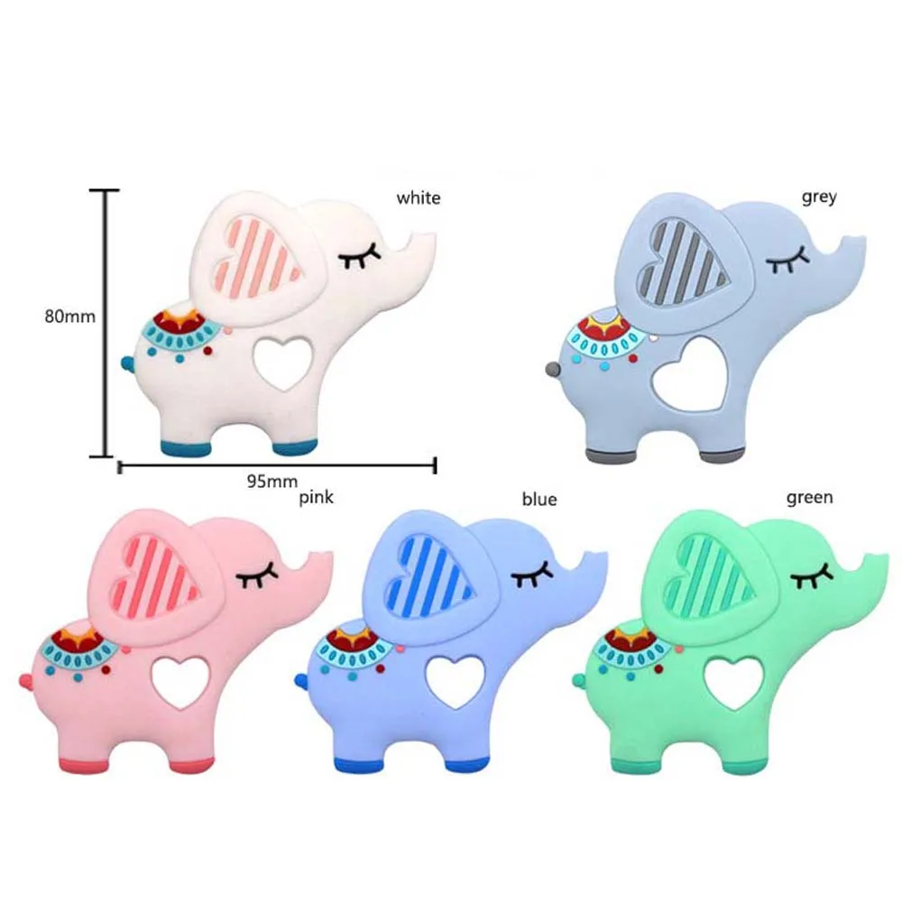 1 шт. силиконовый Прорезыватель для зубов с мультяшным животным слоном детский