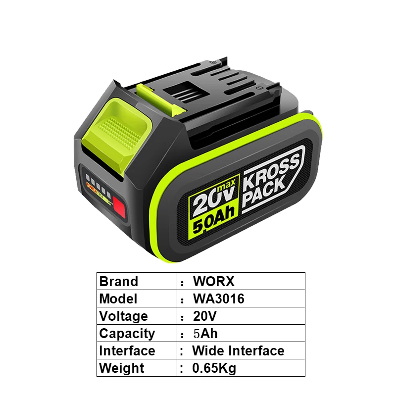Оригинальный литий-ионный аккумулятор WORX Green 20 в 2/4/5 Ач подходит для всех товаров