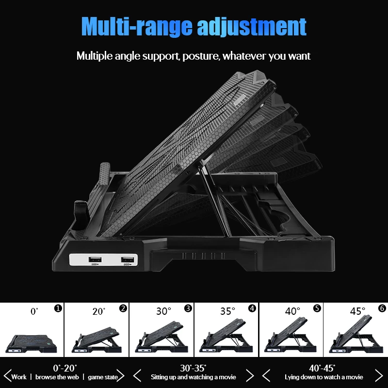 Llano охлаждающая подставка для ноутбука USB вентилятор с 4 вентиляторами K6 умная