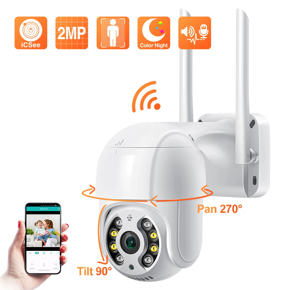 

Беспроводная скоростная купольная IP-камера, 1080P, 2 Мп, Wi-Fi