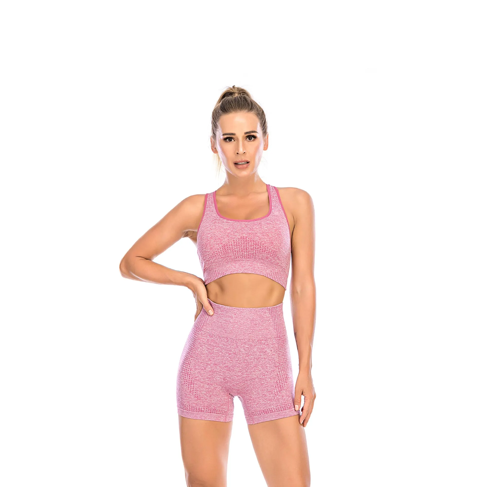 

Hot Sale Fitness Shorts Leggings Set Yoga High Waist Shorts Women's Sports Bra Underwear Leggings Set