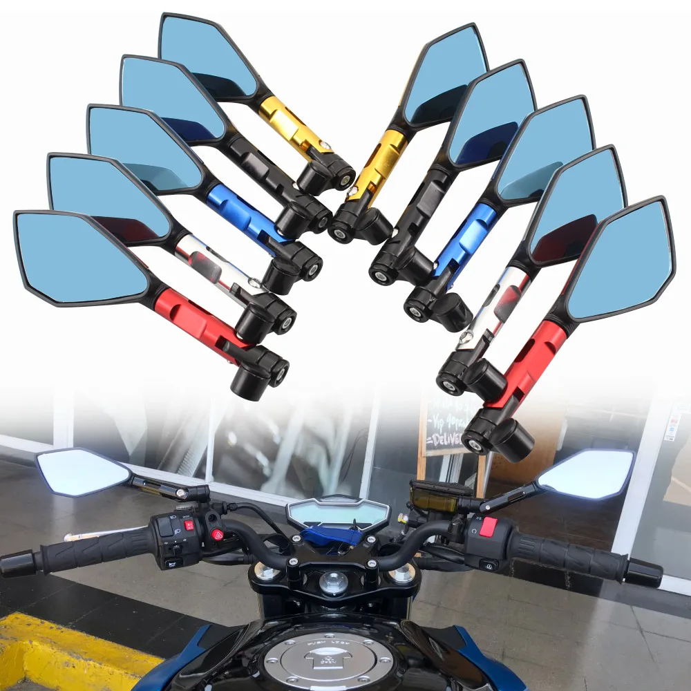 

Универсальное мотоциклетное зеркало заднего вида, алюминиевое мото-зеркало для Yamaha XJR1300 XJ6 V-max MT-01 MT-03 TDM900 FZ1 FZ6 YBR