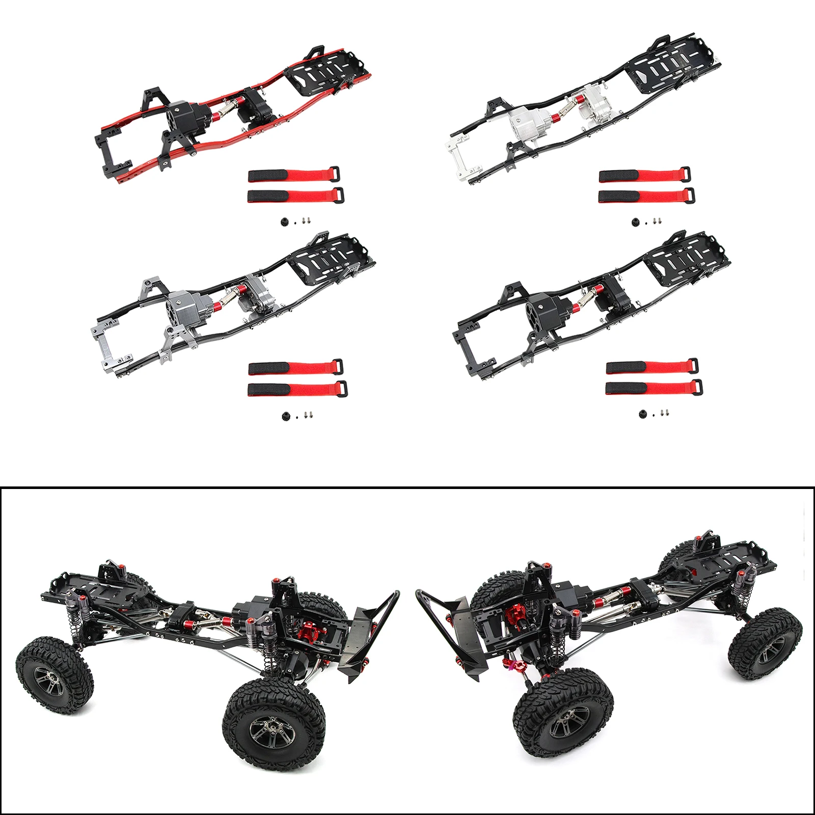 

RC Frame 313mm Wheelbase 1/10 RC Car Scale Rock Crawler Chassis Kit with Front
