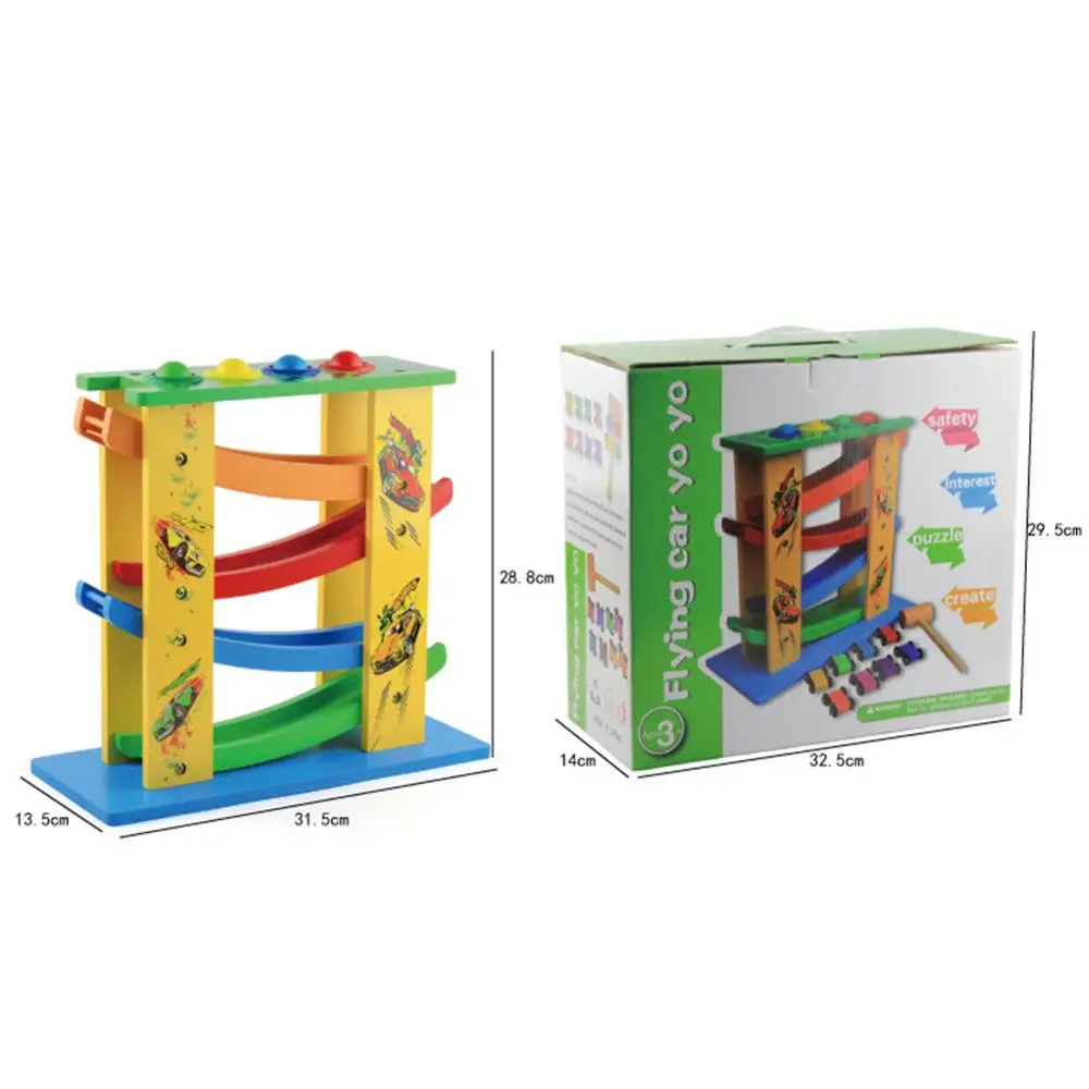 Детский деревянный планер инерционный трек блок скользящий машинки детские