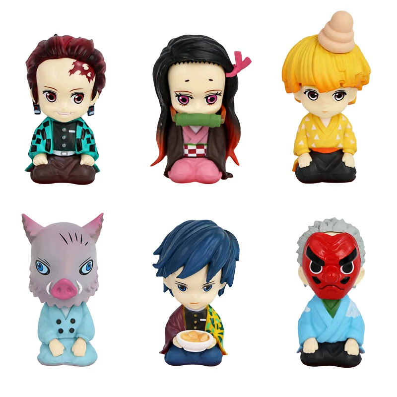 

6pcs/set Anime Demon Slayer Figure Kimetsu No Yaiba Action Figures Model Kamado Tanjirou Collection Figurine Kid Toy Kawaii Gift