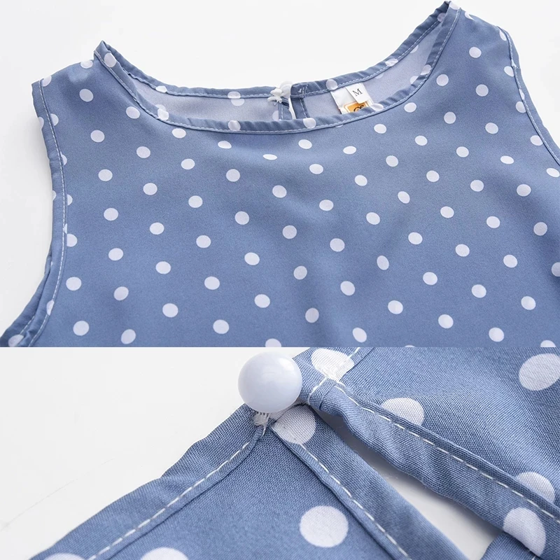 

2021 Summer Women Dress Ruffles Polka Dot Sleeveless Casual Slim Beach Dresses Loose Plus Size Dots Maternity Dress Plus Size