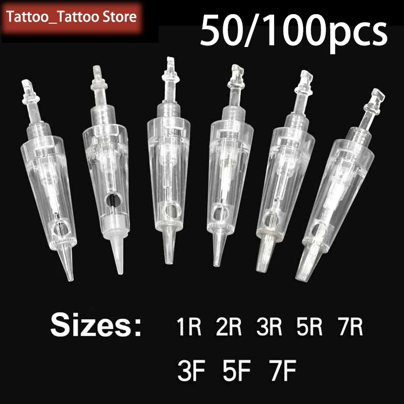 

50/100pcs Disposable Screw Needles R1 Blunt/R2/R3/R5/R7/F3/F5/F7 Machine V7 Charmant Digital Permanent Makeup Cartridge Needles