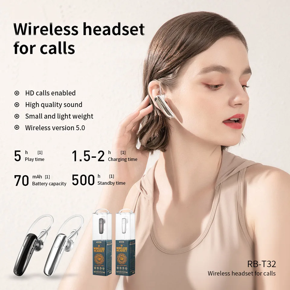 

Bluetooth-наушники с микрофоном, беспроводная гарнитура