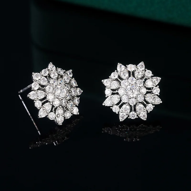 15 мм большой жемчужиной в форме снежинок серебряные серьги со шпилькой для