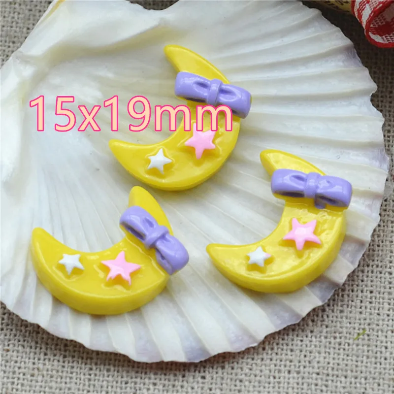 

10PCS crescent moon Resin Flat back Cabochon imitation food Art Supply Decoration Charm Craft
