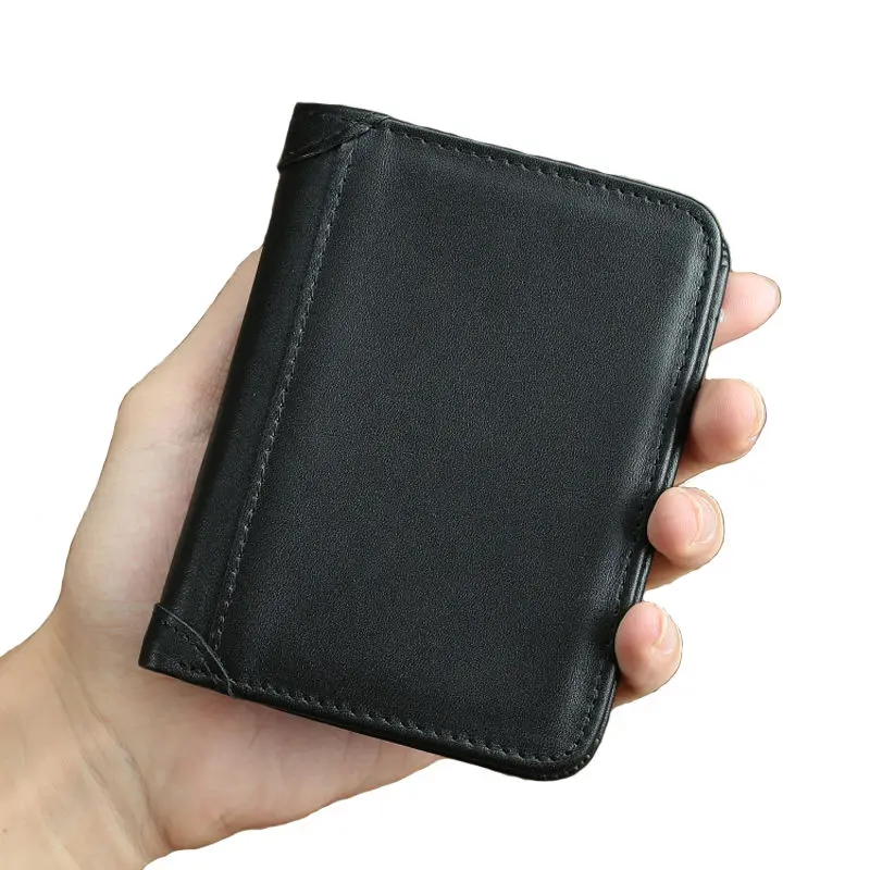 

Натуральная кожа кредитной карты RFID Бумажник Анти-кражи мужские дорожные короткие деньги кошелек 2021 новый год Gfit для человек полезные модн...