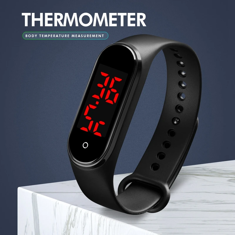SKMEI измерение температуры тела браслет мужские и женские наручные часы с