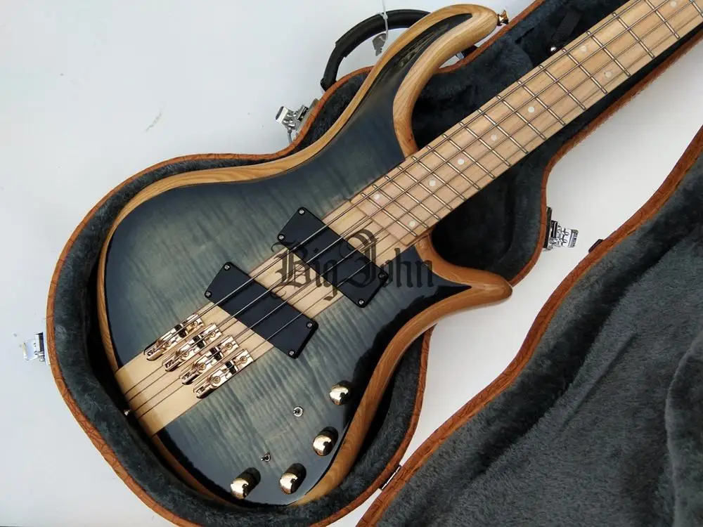 Новый вентилятор Fretted 4 струны электрическая бас гитара сэндвич Elm Body & кленовый