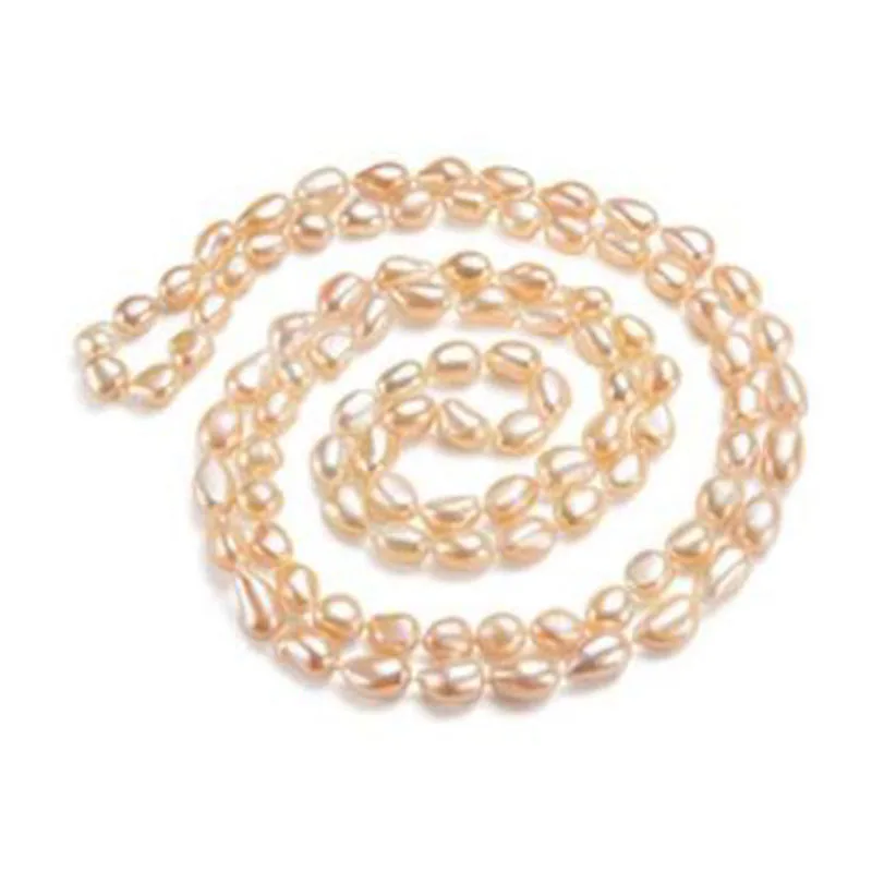 

elegant 11-12mm south sea baroque gold pinkpearl necklace 38inch 925s