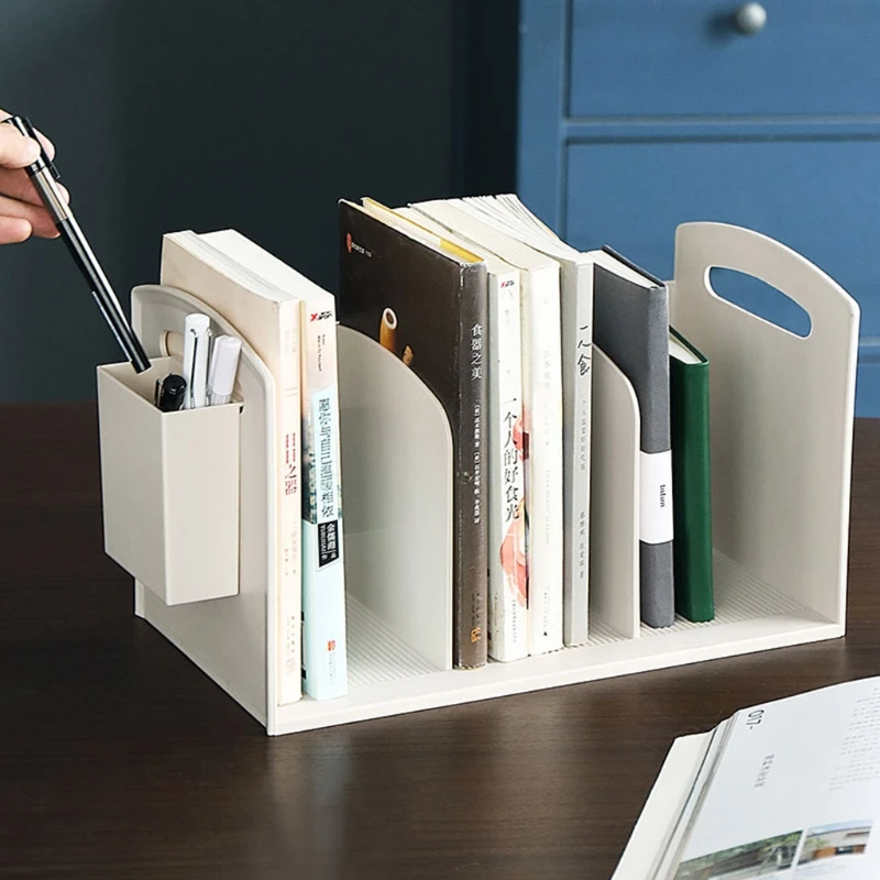 

Bookend Book Support Stand Multifunction Book Folder Bookshelf with Pen Holder Desk Organizer Office Accessories