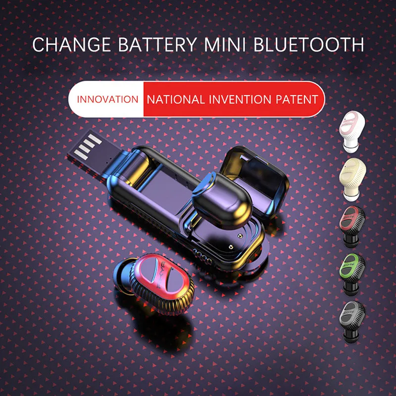 Новые мини Q USB Bluetooth беспроводные наушники спортивные гарнитура с микрофоном