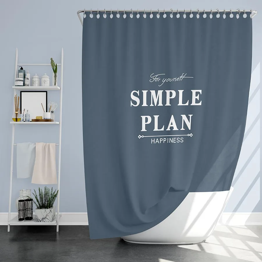 Простой план письмо занавеска для душа ванная полиэстер Ткань Водонепроницаемая