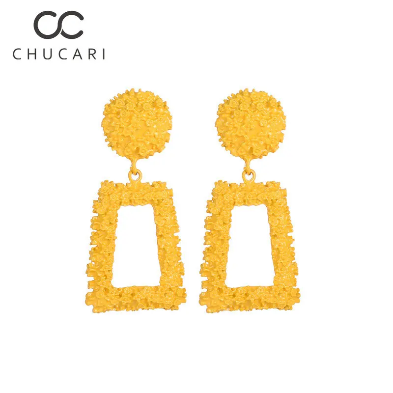 CHUCARI трендовые большие Винтажные серьги золотые серебряные металлические
