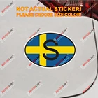 Швеция S овальная наклейка с кодом страны, Шведский флаг, виниловая Светоотражающая Глянцевая наклейка с выбором размера, высокое качество