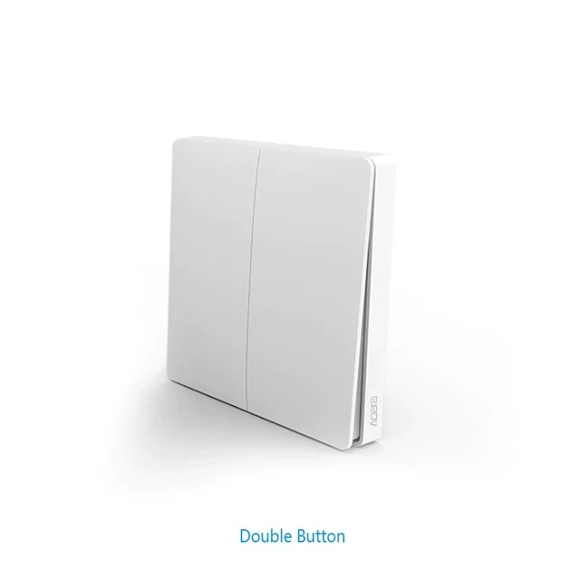 Double Button Умный светильник-переключатель Aqara с дистанционным управлением ZiGBee wifi, беспроводной настенный выключатель для ключей, работающий с приложением mi jia mi Home - Цвет: Double Button