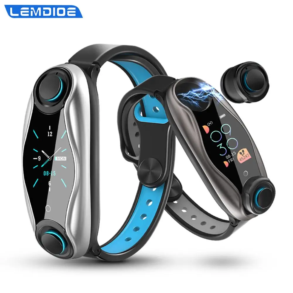 LEMDIOE LT04 фитнес Браслет беспроводные Bluetooth наушники 2 в 1 5 0 чип IP67