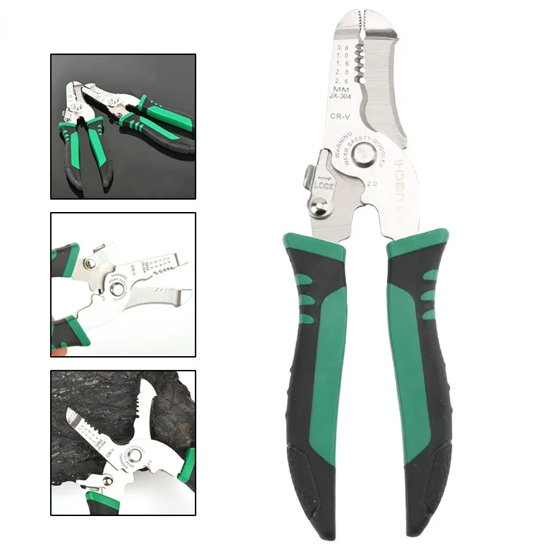 

Pliers, crimping tools, wire strippers, multi-function tools, precision cable stripping and cutting, electrician's hand tools