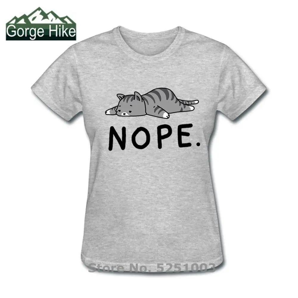 Nope Not Today забавная винтажная женская футболка с принтом ленивого кота хлопковая