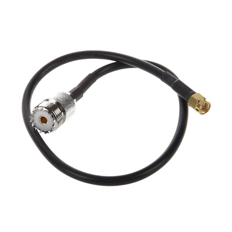 RISE SMA мужчин и женщин UHF Соединительный пигтейльный кабель черный 40 см золотой тон