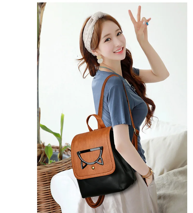 Рюкзак Женская Повседневная сумка на плечо 2019 Новая высококачественная кожаная