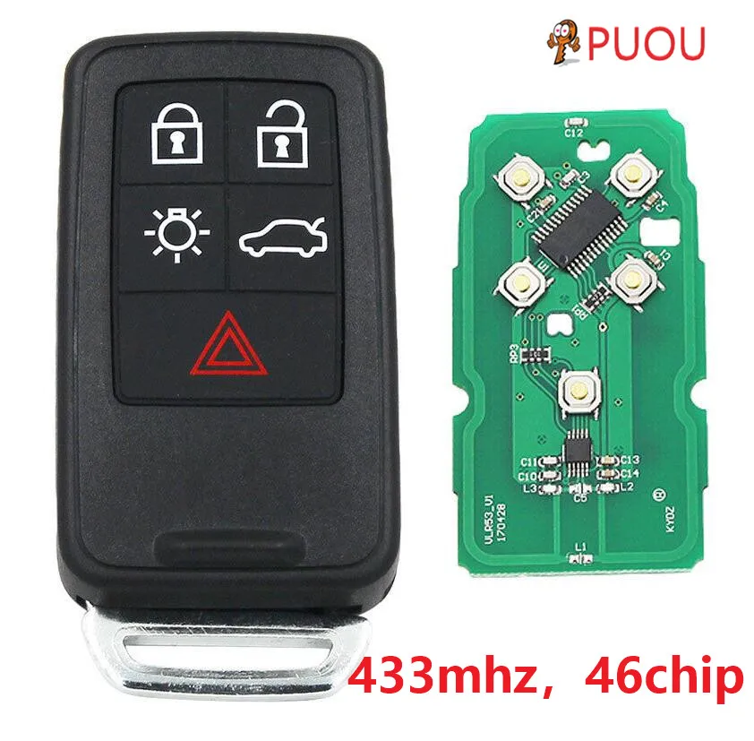 5 кнопок умный дистанционный ключ KYDZ для Volvo XC60 S60 S60L V40 V60 434 МГц ID46 чип|Ключ от авто|