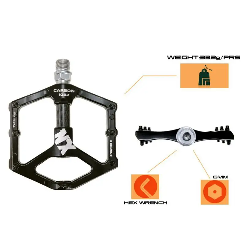 

1 Pair Universal Sealed 3 Bearing Bicycle Flat Pedals Ultralight Magnesium Alloy Pedals For MTB Road Cycling 8 Colors