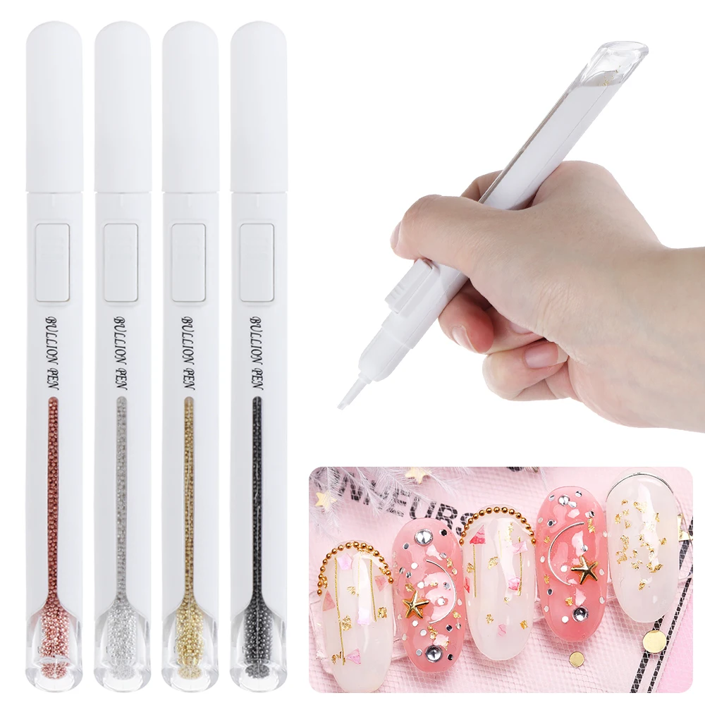 Металлические бусины ручка для закрепления ногтей инструмент дизайна рисования