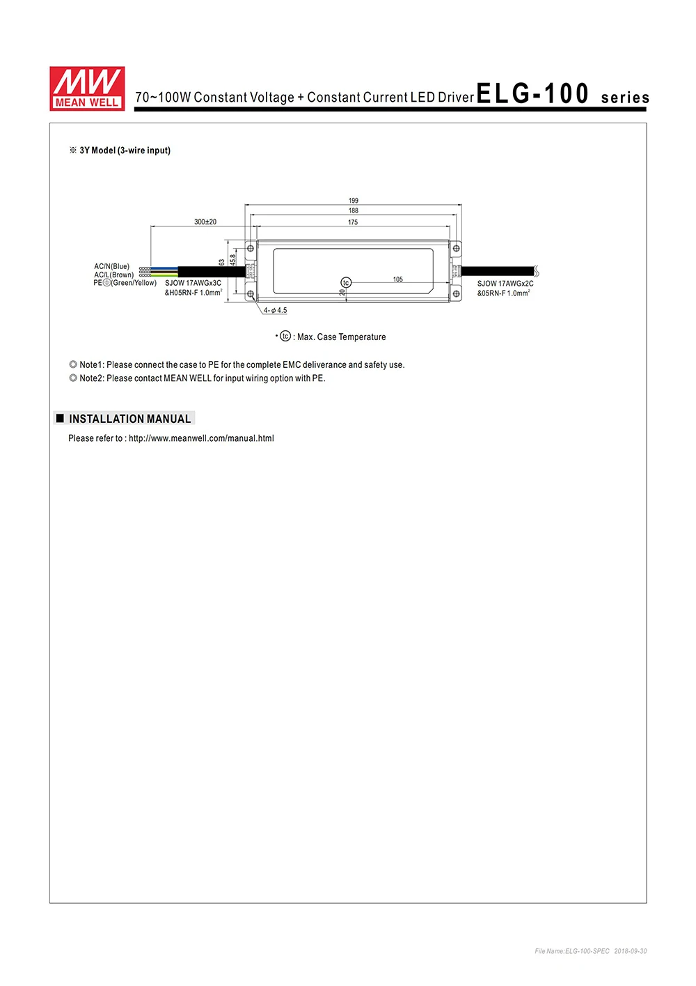 MEAN WELL ELG-240 240 Вт Светодиодный источник питания 110 В/220В переменного тока до 24 В 36 в 42 в 48 В 54в постоянного тока водонепроницаемый IP65 Meanwell регулируемый светодиодный драйвер PFC