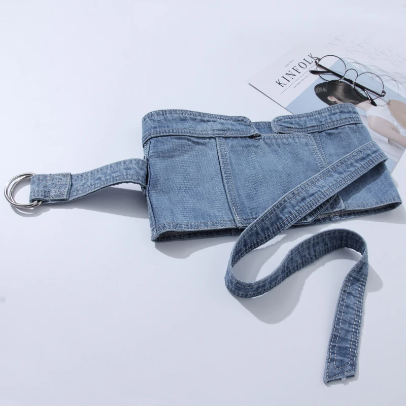 Универсальный Джинсовый корсет трендовый ремень высокой моды для женщин