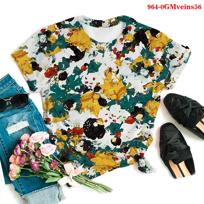 

Harajuku Veins Tie Dye Print Tops Women Casual Short Sleeve O Neck Tshirt Camisetas Mujer Funny Street Style Oversized Tshirts