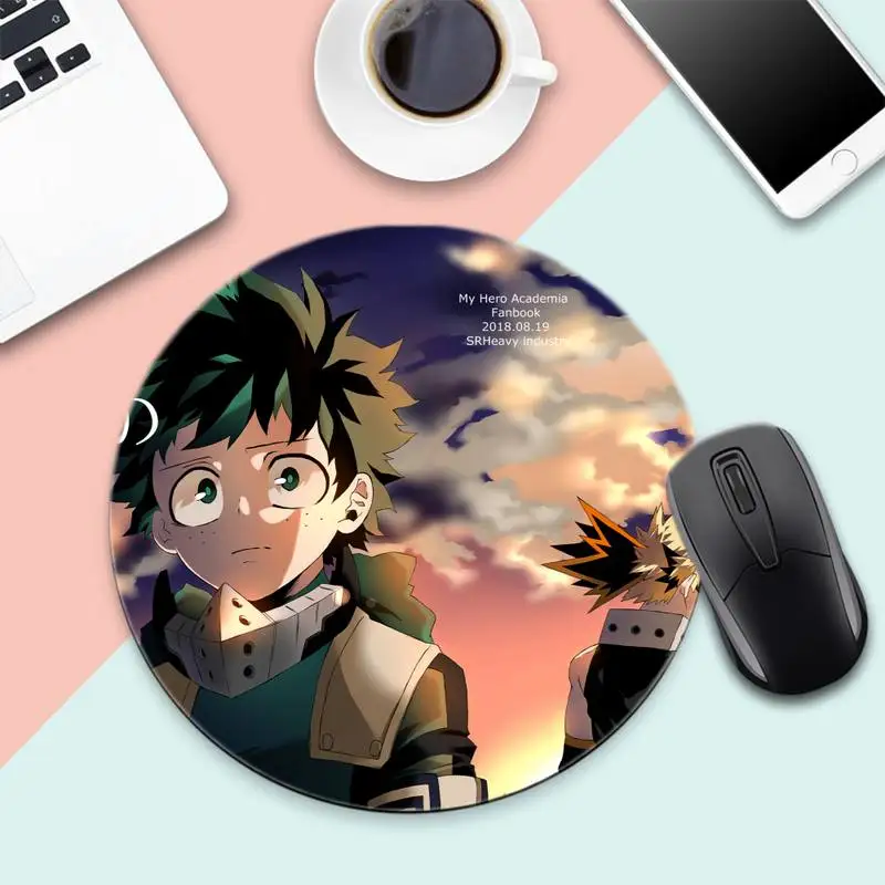 

My hero academia DIY Design Pattern Game mousepad Round Non-slip Cushion