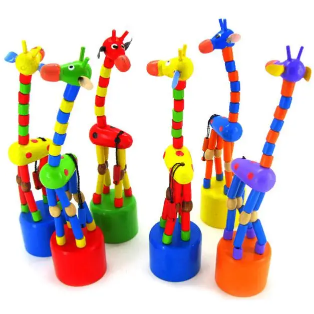 

Simulation Intelligence Dancing Stand Colorful Rocking Giraffe Wooden Toy Houten Speelgoed Blocks Oyuncak Brinquedo Kids