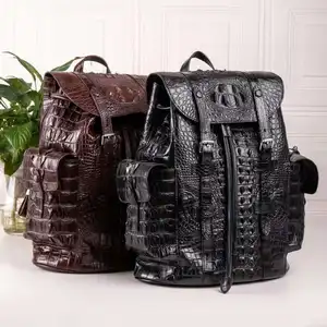 2020 SS new Genuine Crocodile leather backpack Luxury Flap alligator
leather drawstring bucket backpack Front buckle backpack 1598 USD