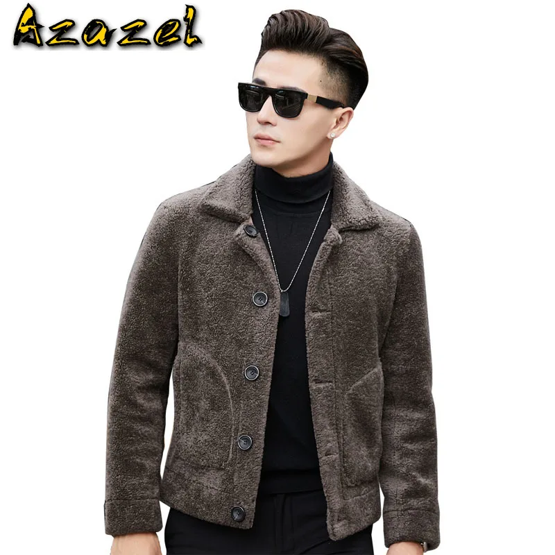 

Меховое пальто Azazel из натуральной овечьей шерсти, короткая зимняя куртка, Мужская одежда, 100% шерстяные меховые пальто для мужчин, Женское пальто YC1993 MY330